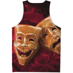 Comedy And Tragedy Theater Masks Print Men's Tank Top