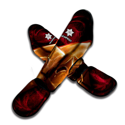 Comedy And Tragedy Theater Masks Print Muay Thai Shin Guard