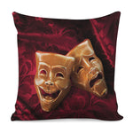 Comedy And Tragedy Theater Masks Print Pillow Cover