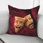 Comedy And Tragedy Theater Masks Print Pillow Cover