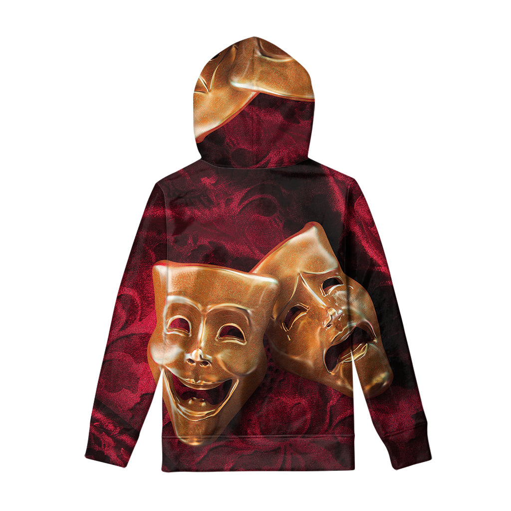 Comedy And Tragedy Theater Masks Print Pullover Hoodie