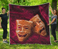 Comedy And Tragedy Theater Masks Print Quilt