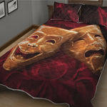 Comedy And Tragedy Theater Masks Print Quilt Bed Set