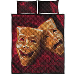 Comedy And Tragedy Theater Masks Print Quilt Bed Set