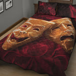 Comedy And Tragedy Theater Masks Print Quilt Bed Set