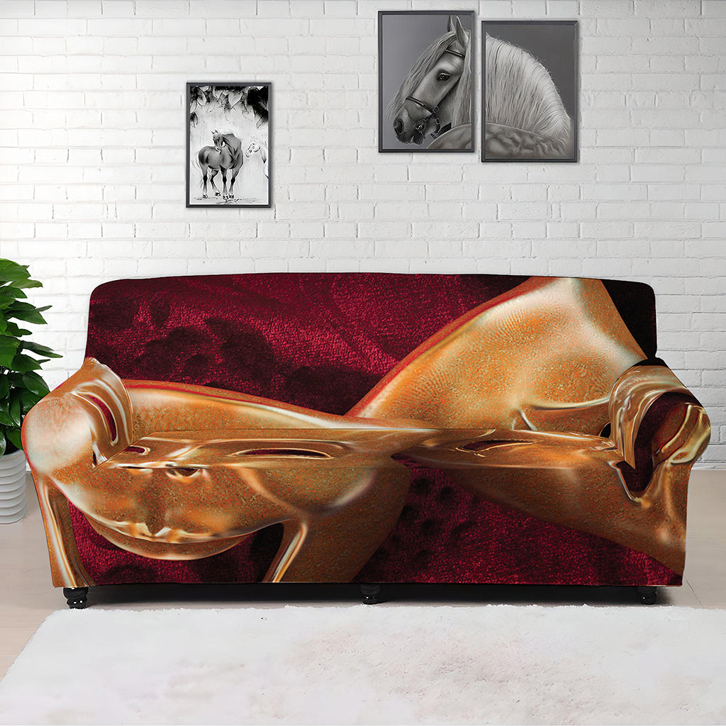 Comedy And Tragedy Theater Masks Print Sofa Cover