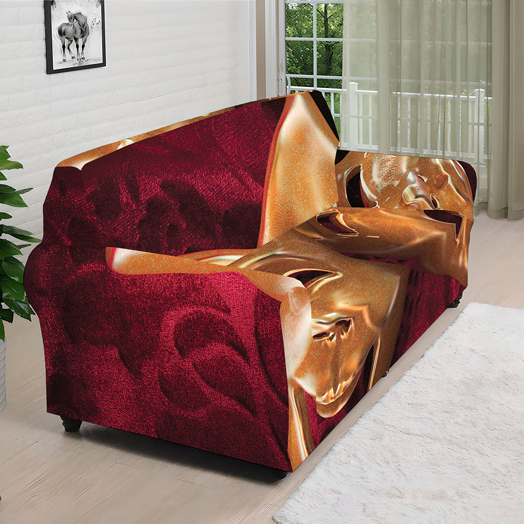 Comedy And Tragedy Theater Masks Print Sofa Cover