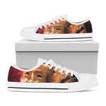 Comedy And Tragedy Theater Masks Print White Low Top Shoes