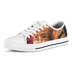 Comedy And Tragedy Theater Masks Print White Low Top Shoes
