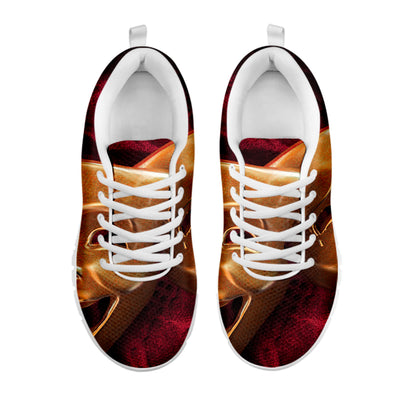 Comedy And Tragedy Theater Masks Print White Sneakers