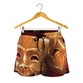 Comedy And Tragedy Theater Masks Print Women's Shorts