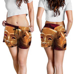 Comedy And Tragedy Theater Masks Print Women's Shorts