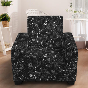 Constellation Galaxy Pattern Print Armchair Slipcover