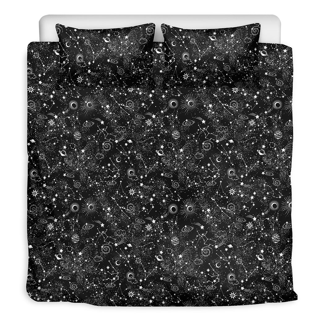 Constellation Galaxy Pattern Print Duvet Cover Bedding Set