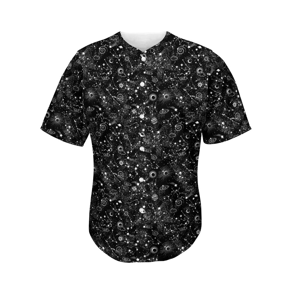 Constellation Galaxy Pattern Print Men's Baseball Jersey