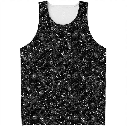 Constellation Galaxy Pattern Print Men's Tank Top