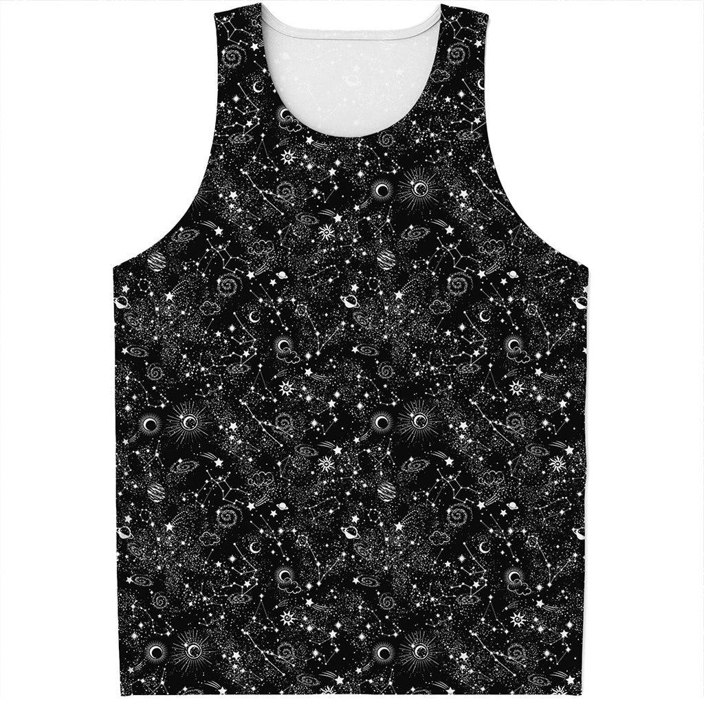 Constellation Galaxy Pattern Print Men's Tank Top