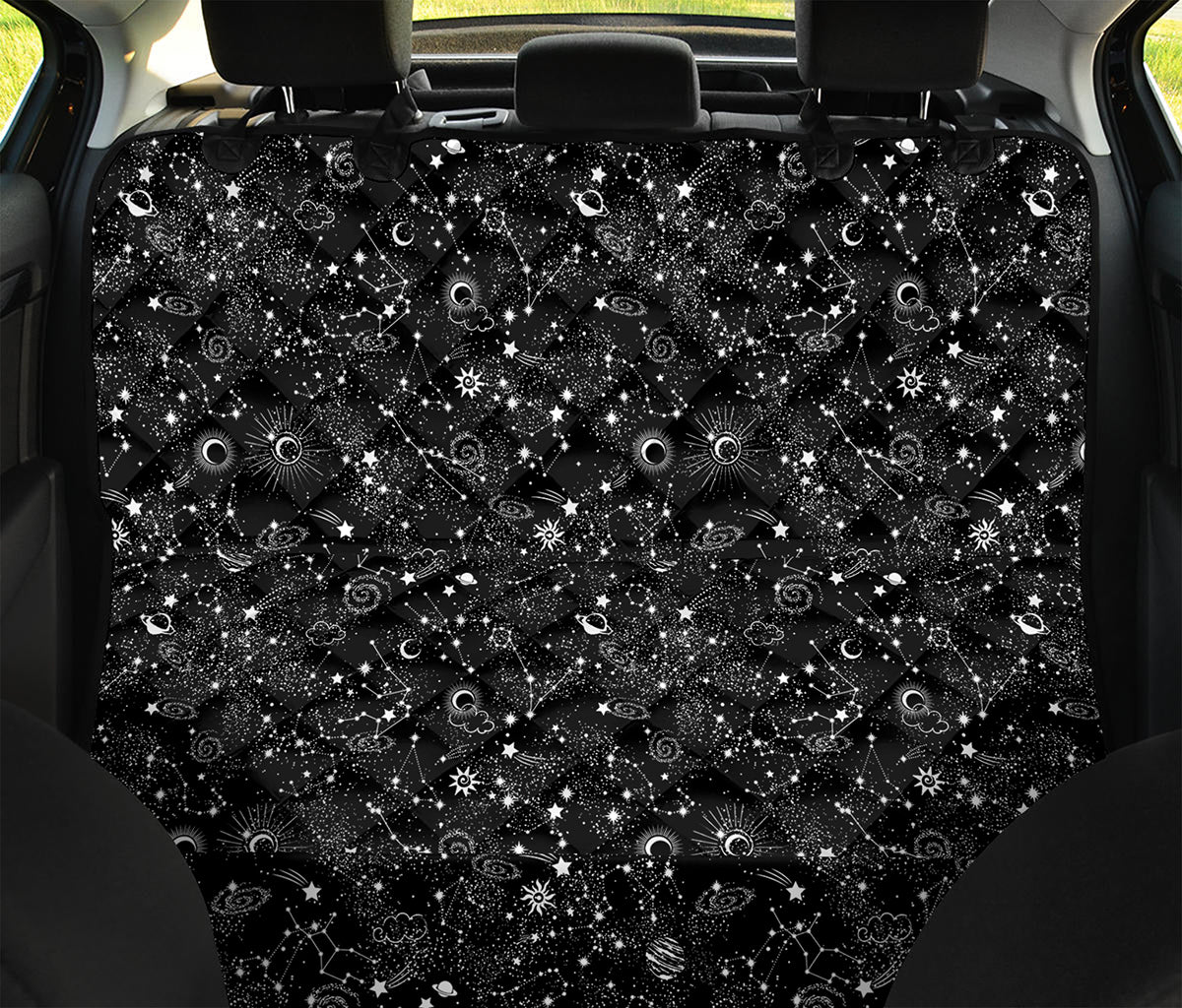 Constellation Galaxy Pattern Print Pet Car Back Seat Cover