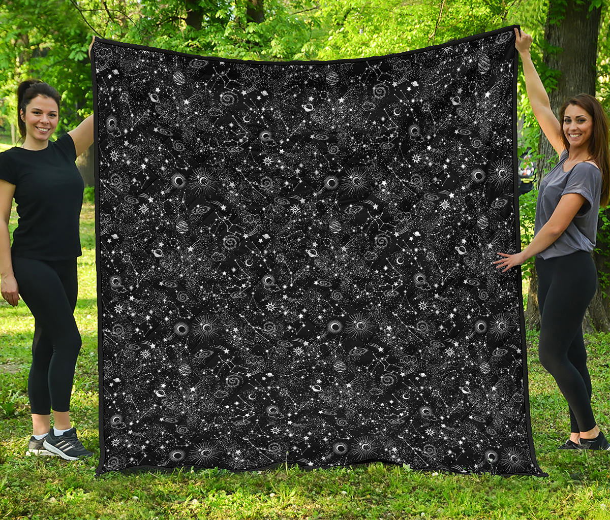 Constellation Galaxy Pattern Print Quilt