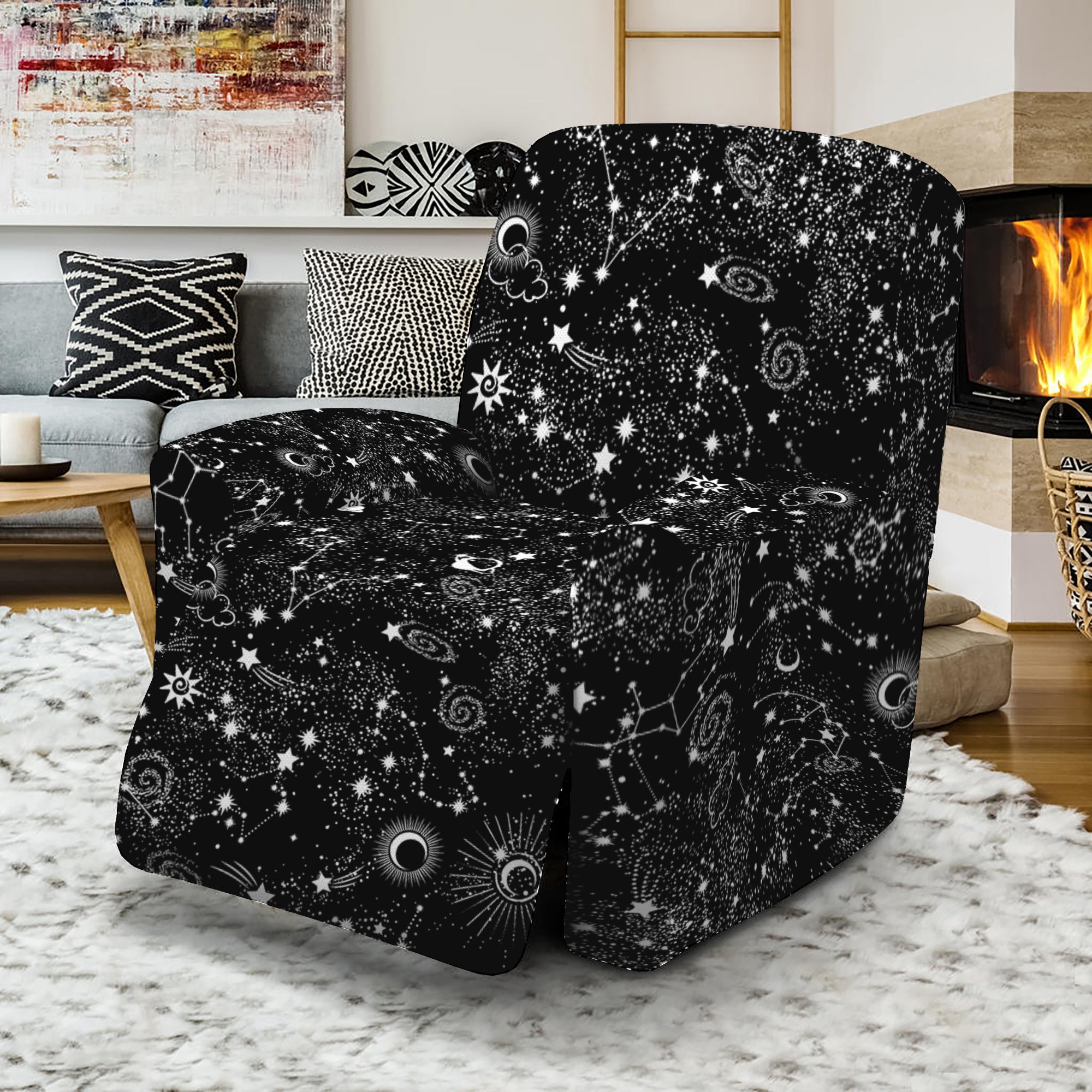 Constellation Galaxy Pattern Print Recliner Slipcover