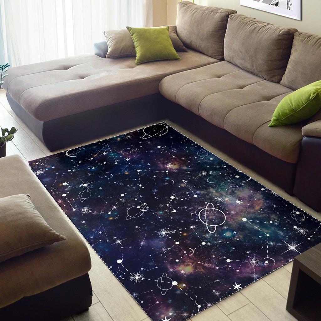 Constellation Galaxy Space Print Area Rug GearFrost