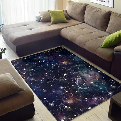 Constellation Galaxy Space Print Area Rug GearFrost