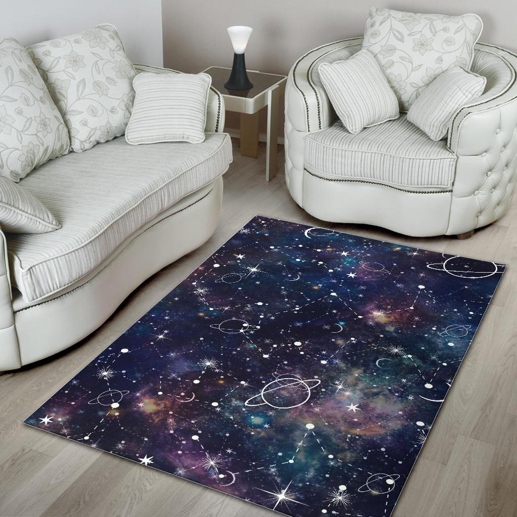 Constellation Galaxy Space Print Area Rug GearFrost