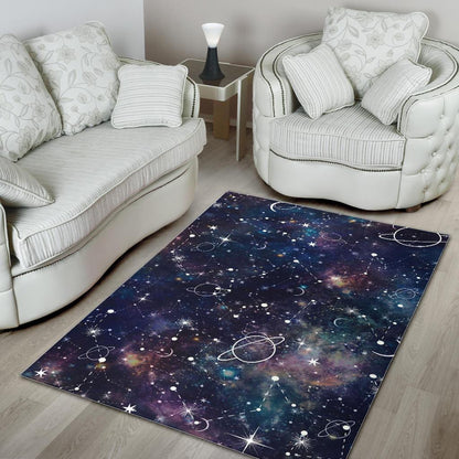 Constellation Galaxy Space Print Area Rug GearFrost