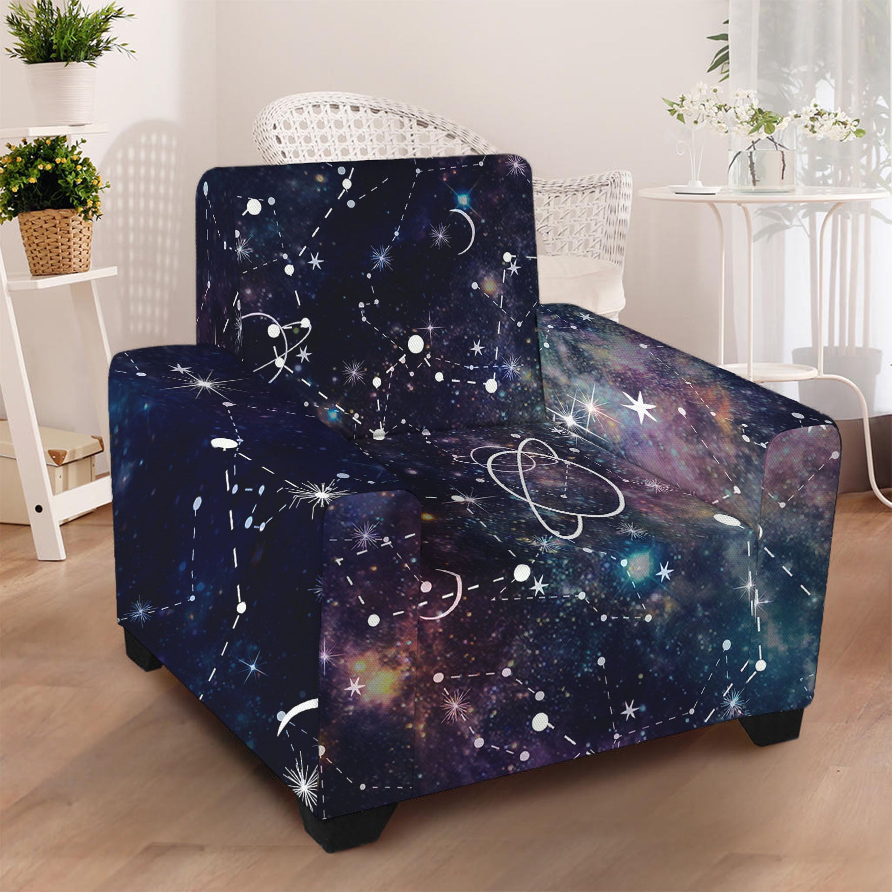 Constellation Galaxy Space Print Armchair Slipcover