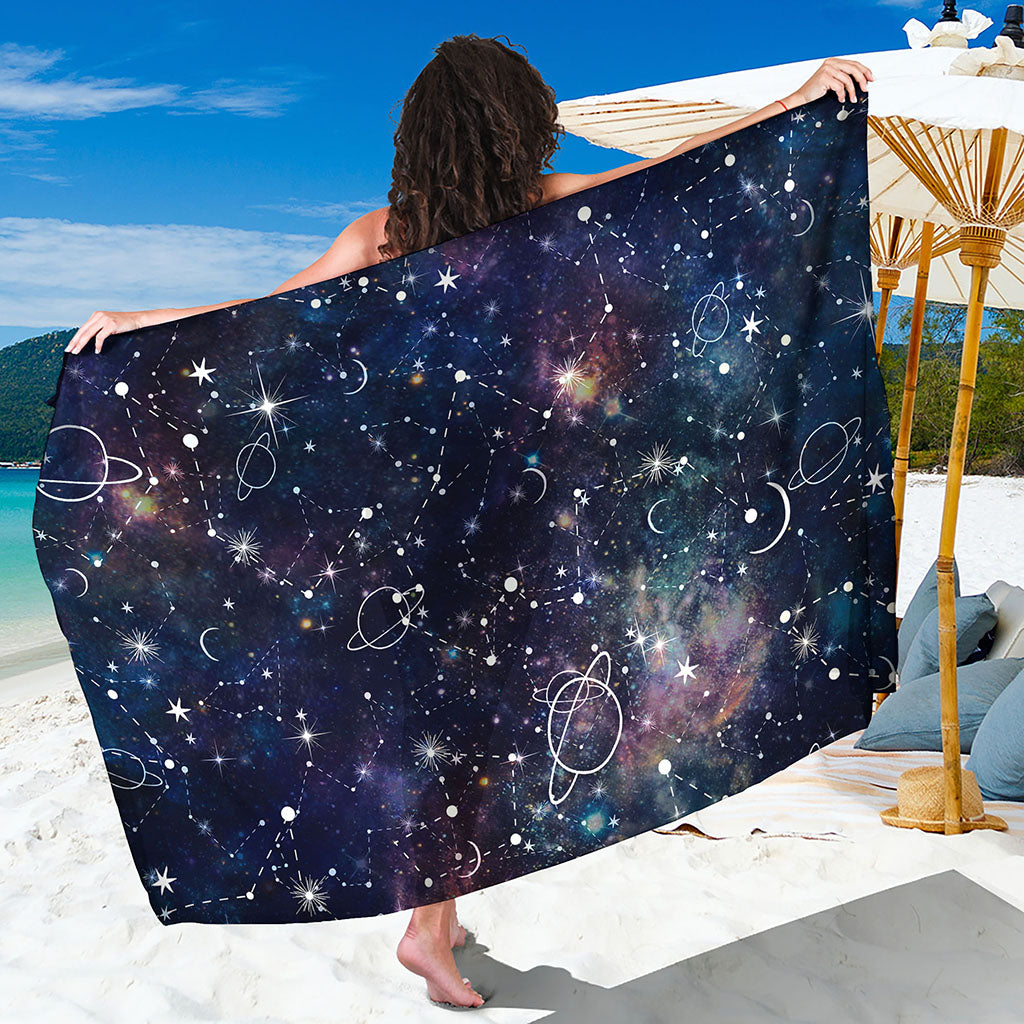 Constellation Galaxy Space Print Beach Sarong Wrap