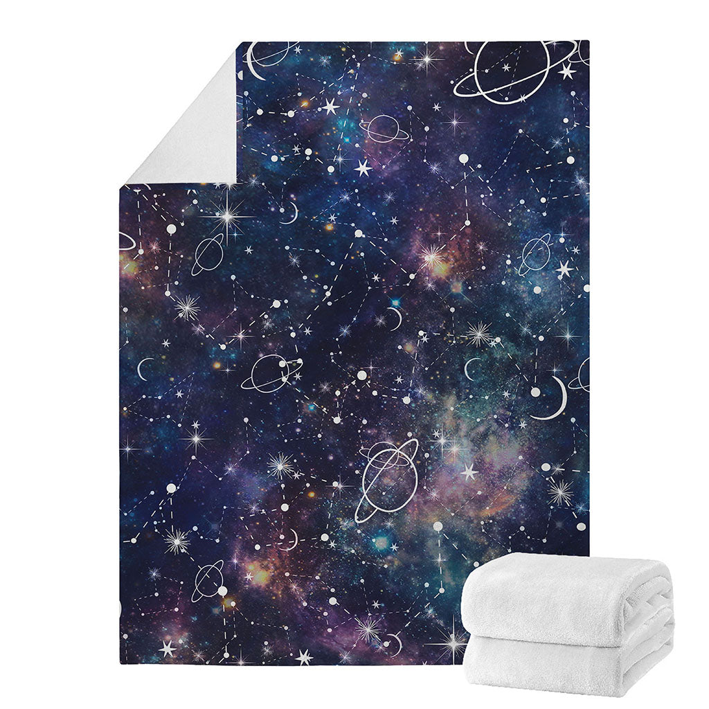 Constellation Galaxy Space Print Blanket