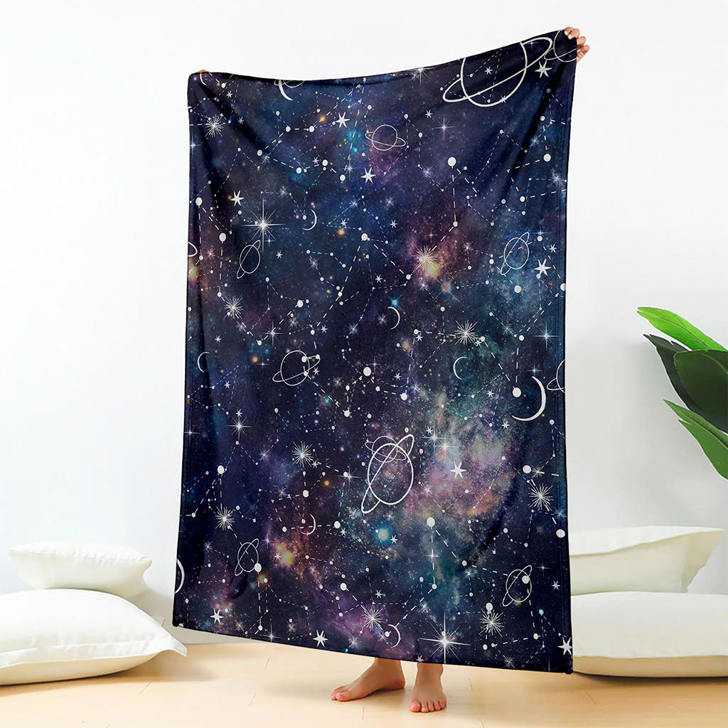 Constellation Galaxy Space Print Blanket