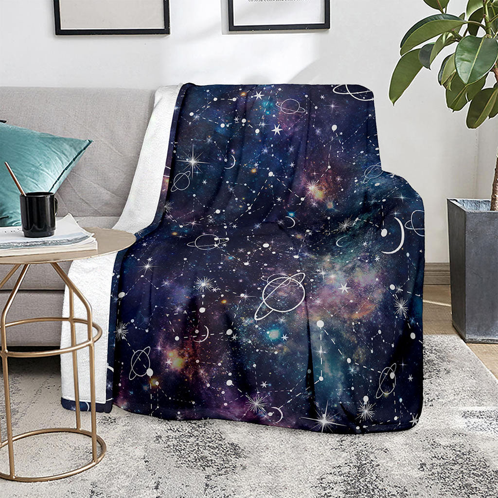 Constellation Galaxy Space Print Blanket