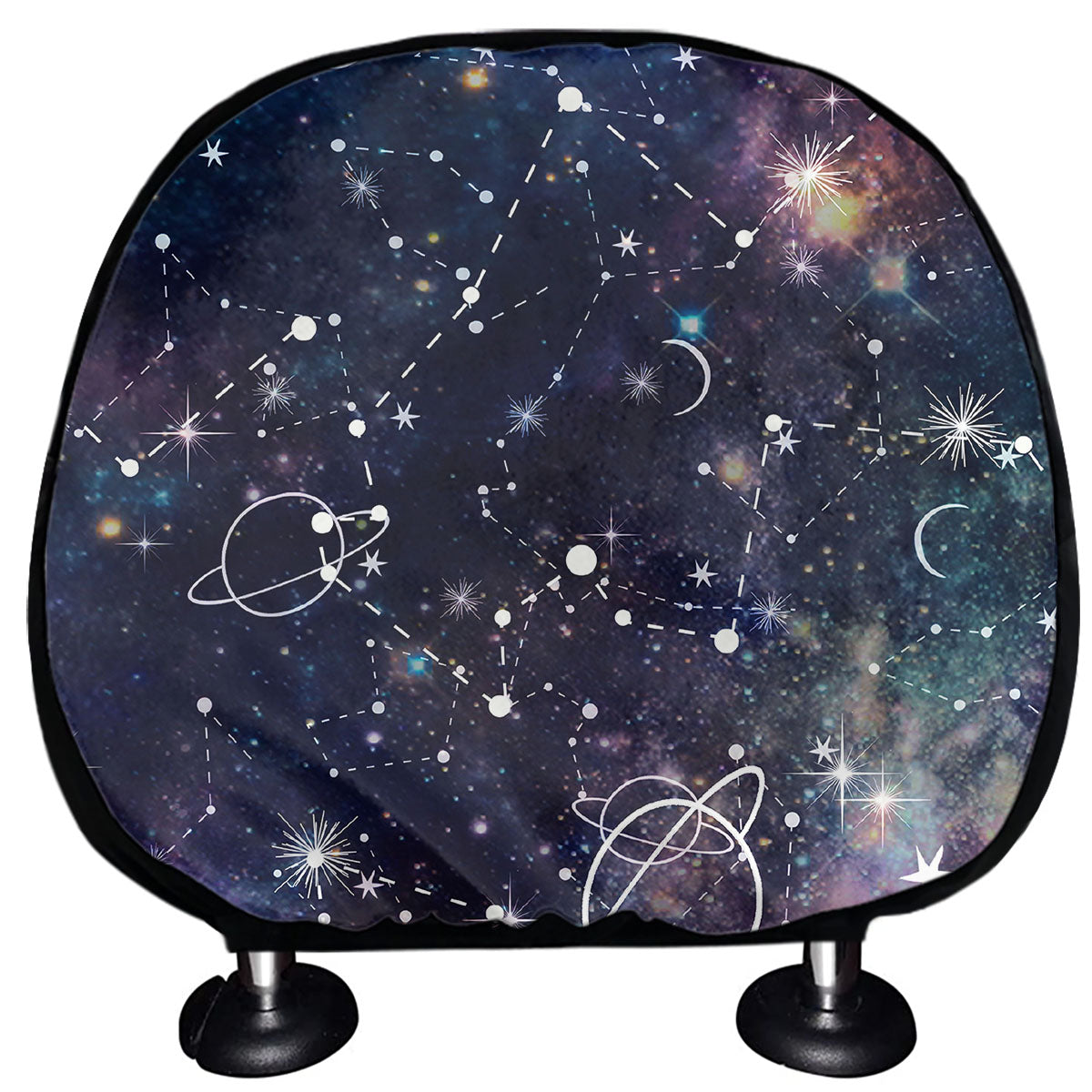 Constellation Galaxy Space Print Car Headrest Covers