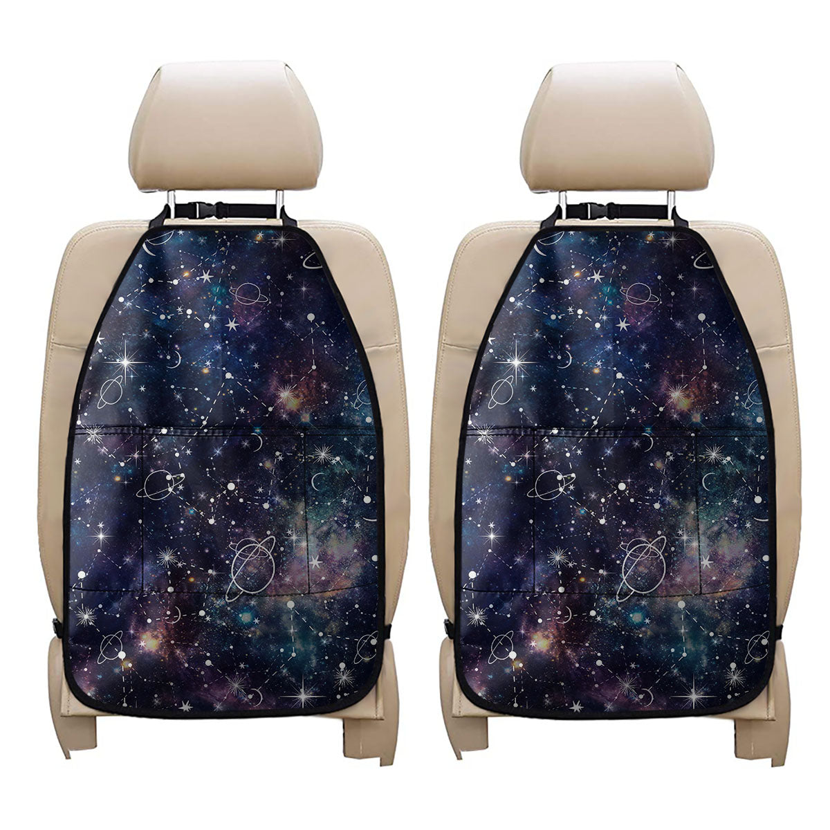 Constellation Galaxy Space Print Car Seat Organizers