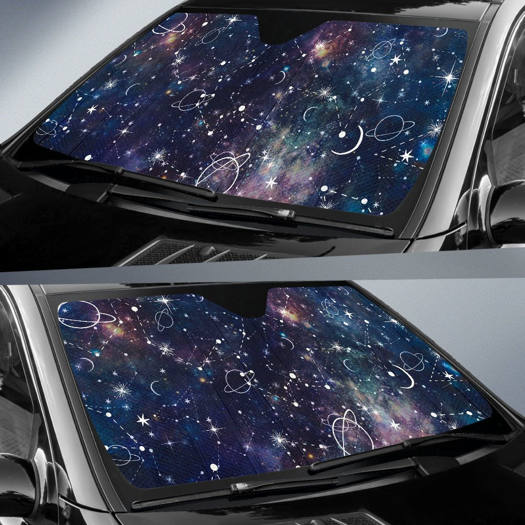 Constellation Galaxy Space Print Car Sun Shade GearFrost