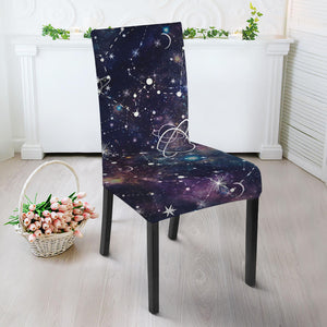 Constellation Galaxy Space Print Dining Chair Slipcover