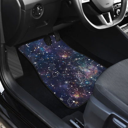 Constellation Galaxy Space Print Front and Back Car Floor Mats
