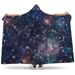 Constellation Galaxy Space Print Hooded Blanket