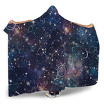 Constellation Galaxy Space Print Hooded Blanket