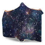 Constellation Galaxy Space Print Hooded Blanket