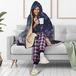 Constellation Galaxy Space Print Hooded Blanket