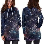 Constellation Galaxy Space Print Hoodie Dress GearFrost