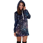 Constellation Galaxy Space Print Hoodie Dress GearFrost