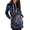 Constellation Galaxy Space Print Pullover Hoodie Dress