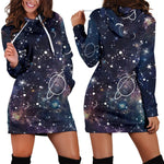 Constellation Galaxy Space Print Hoodie Dress GearFrost