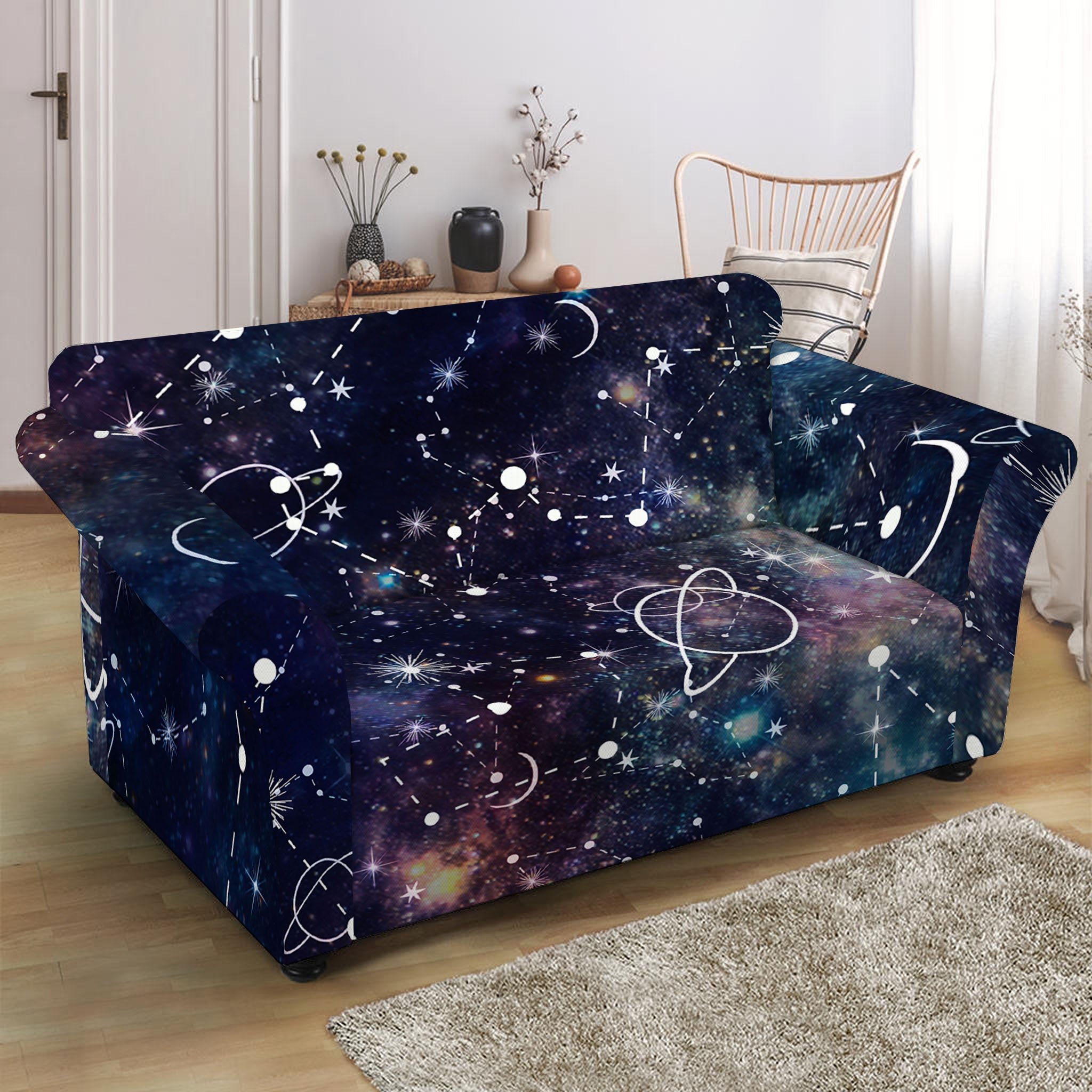 Constellation Galaxy Space Print Loveseat Slipcover