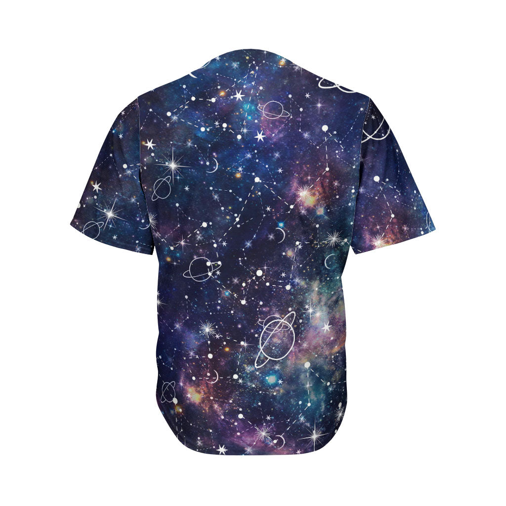 Constellation Galaxy Space Print Men's Baseball Jersey