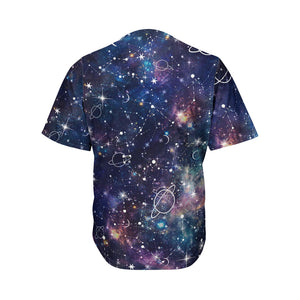 Constellation Galaxy Space Print Men's Baseball Jersey