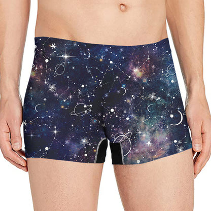 Constellation Galaxy Space Print Men's Boxer Briefs